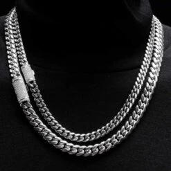 VVS Moissanite Miami Cuban Chain Steel / .925 Silver -Wandr Jewelry Store vvs moissanite miami cuban chain steel 925 silver hiphopbling 237409