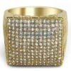XL Mega Icey Gold CZ Micro Pave Bling Bling Ring
