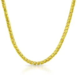 Yellow CZ Gold 1 Row Tennis Chain